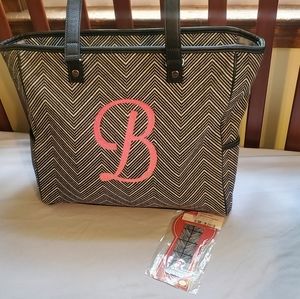 Cindy tote with Monogram "B" plus bookmark